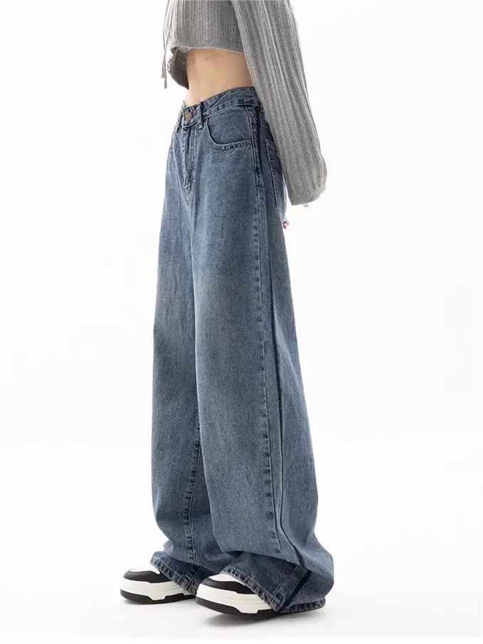 2000er Blaue Baggy Boyfriend Jeans