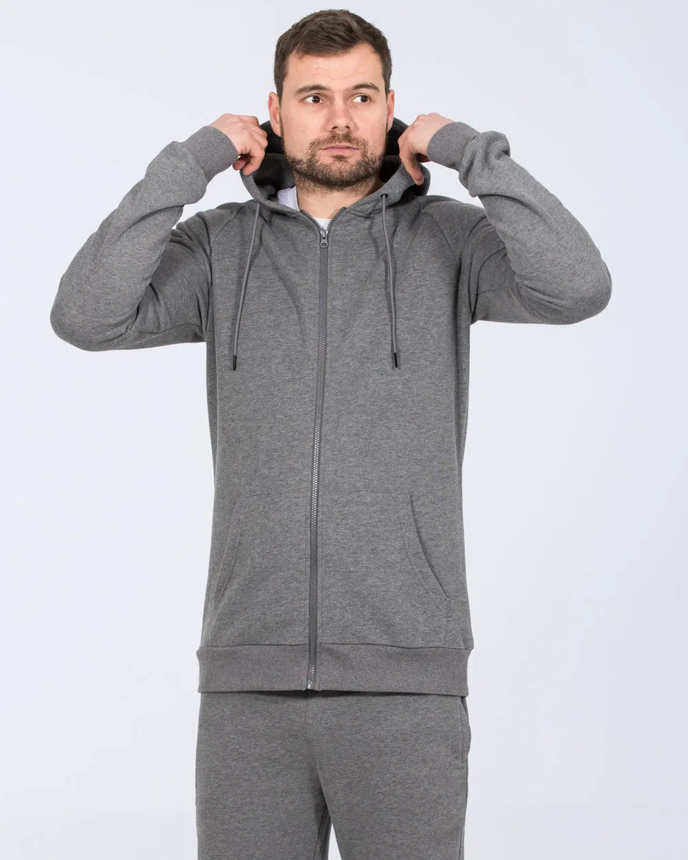2t Ryan Zip Up Tall Hoodie (charcoal)