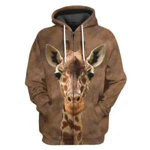3D Animal Print Zip Up Hoodie