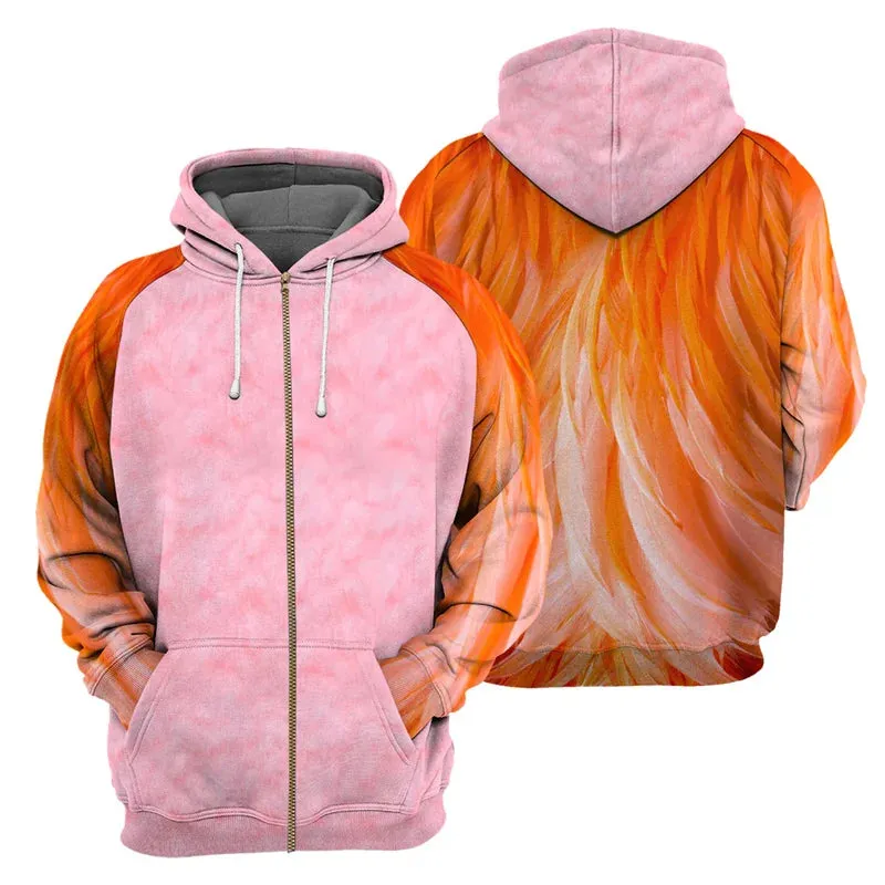 3D Animal Print Zip Up Hoodie