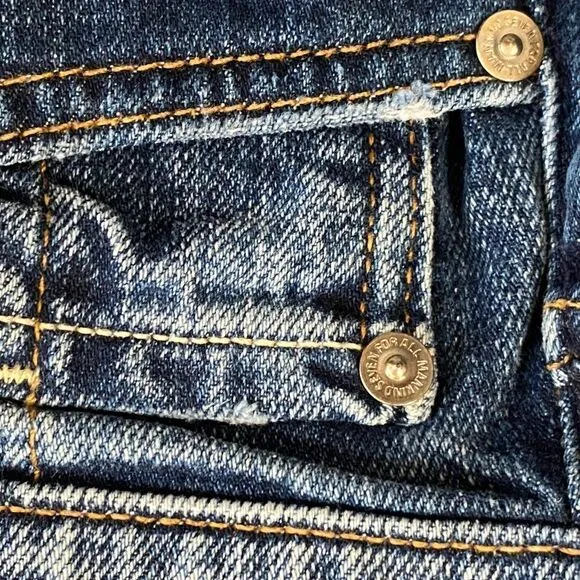 7 For All Mankind Distressed Josefina Skinny Boyfriend Jeans, Size 26