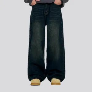 90s fashion stonewashed slouchy jeans for men