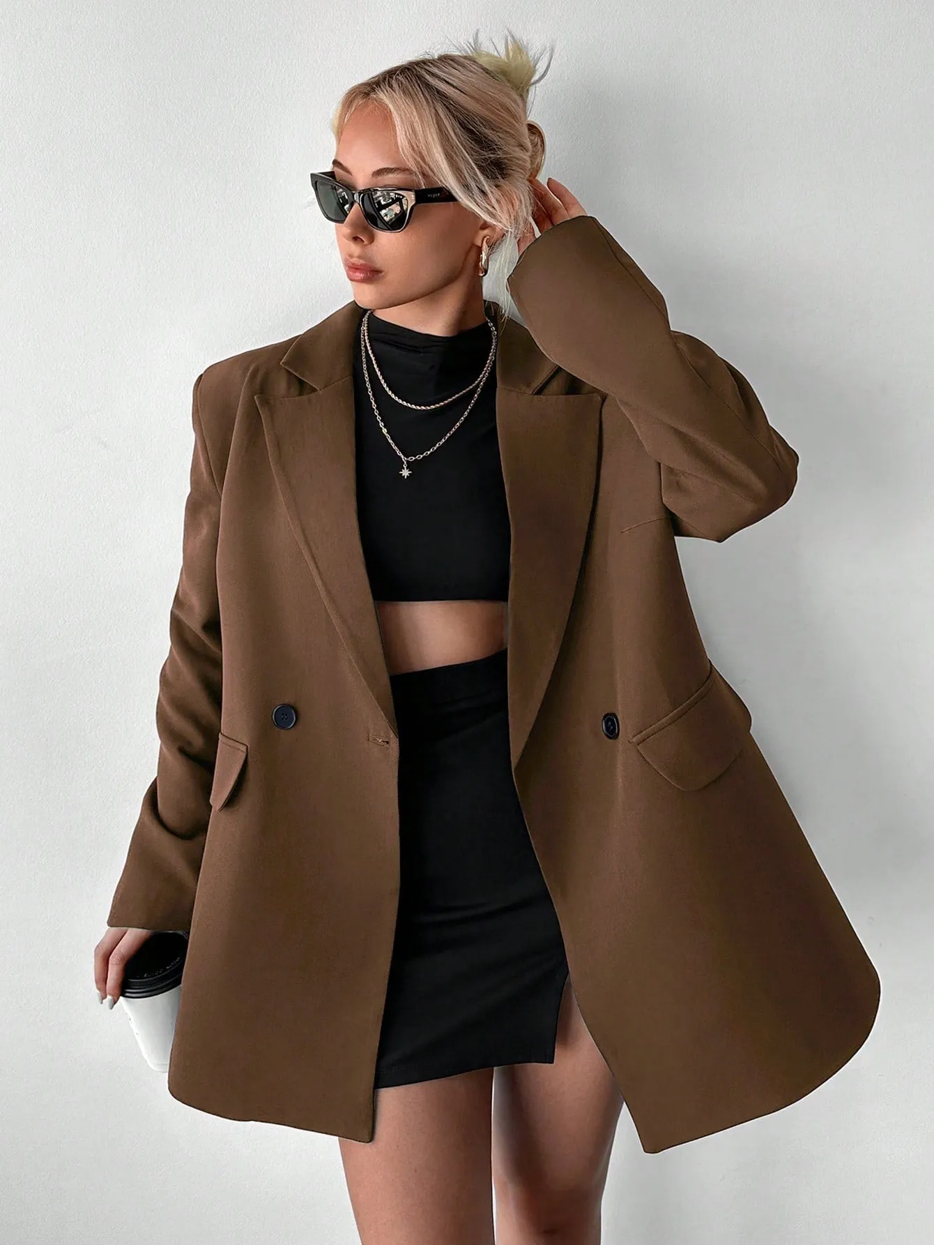 Abrigo Doble Botonadura con Solapa de Cherry Vibes |