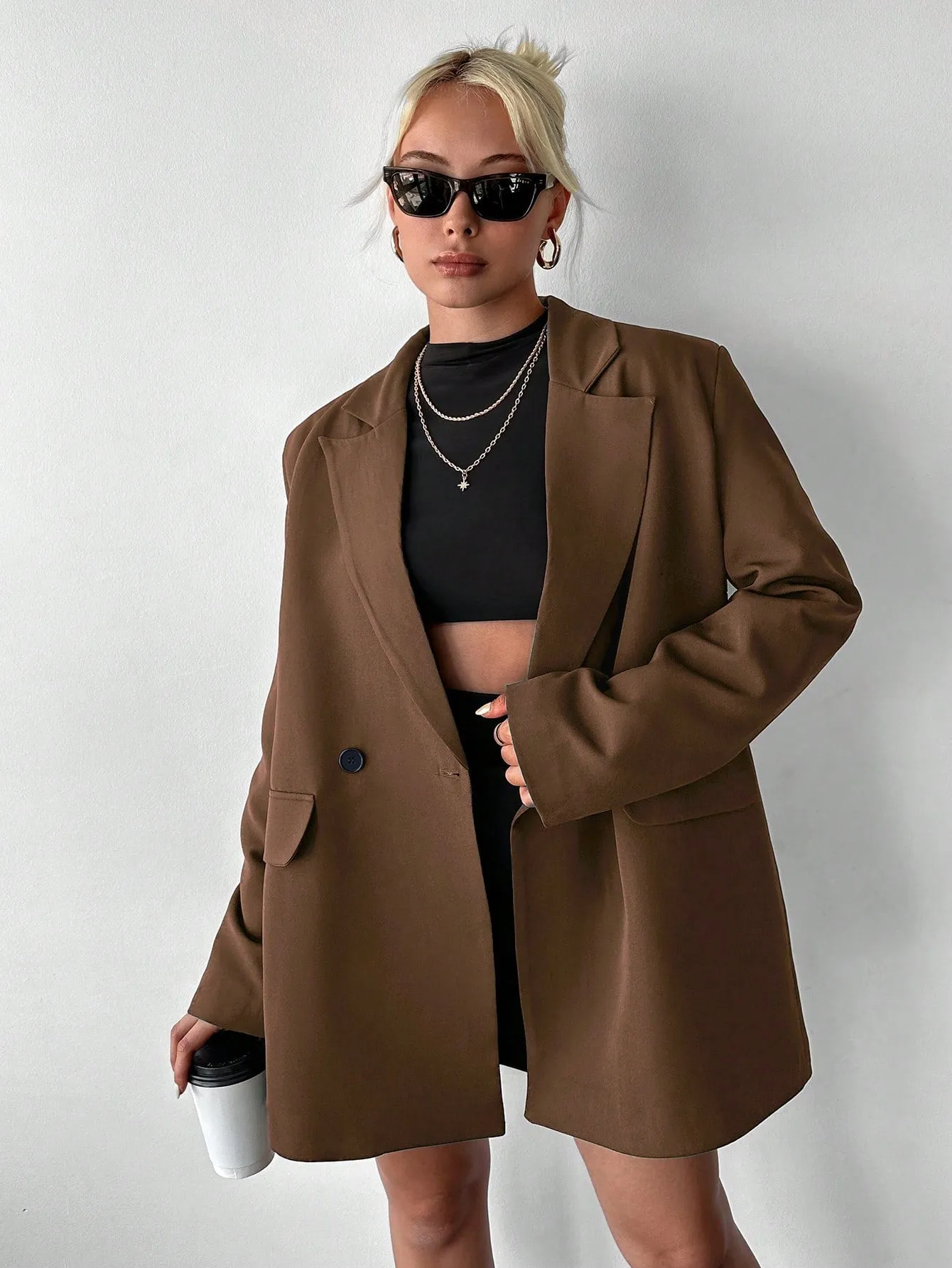 Abrigo Doble Botonadura con Solapa de Cherry Vibes |