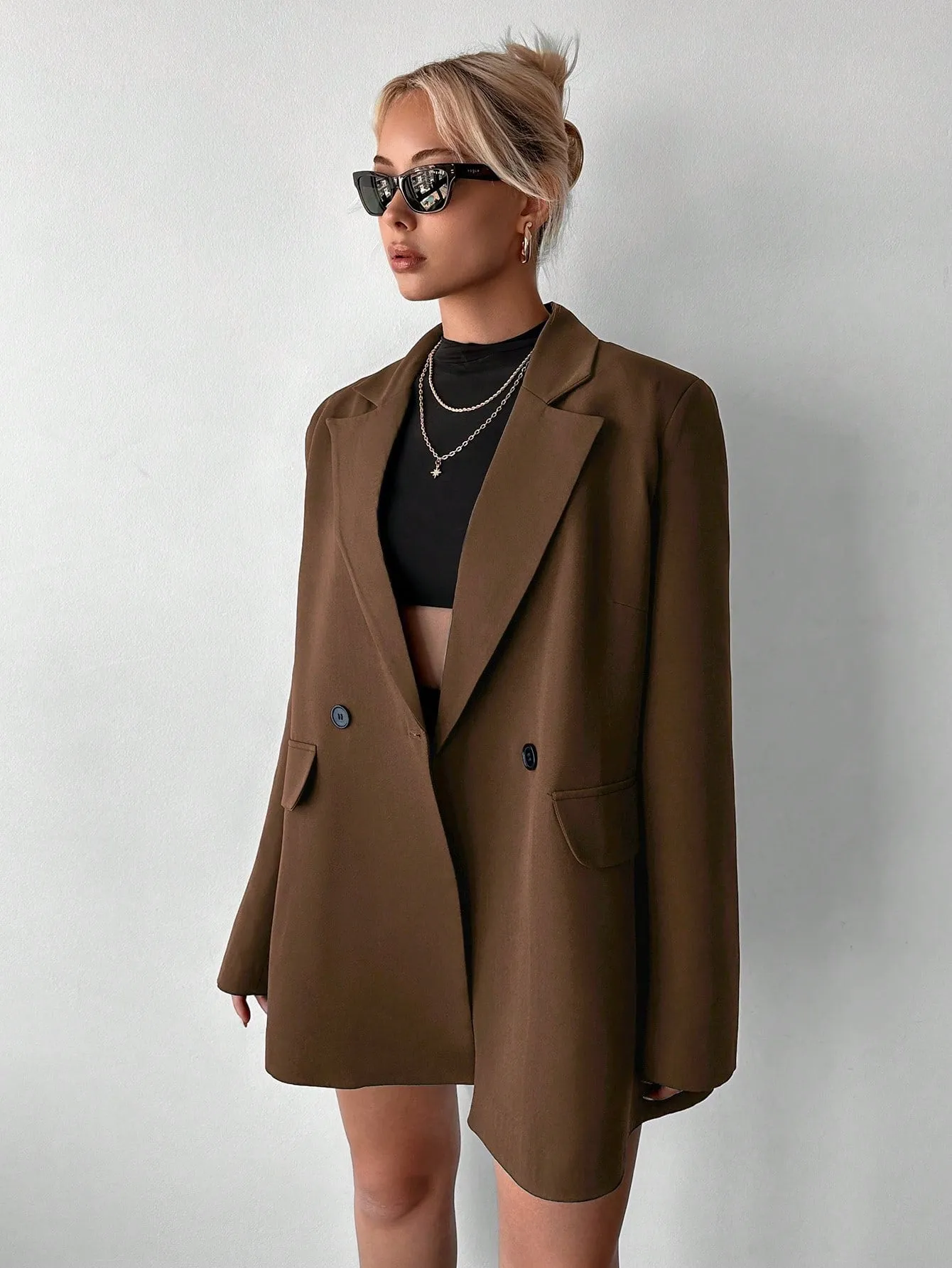 Abrigo Doble Botonadura con Solapa de Cherry Vibes |