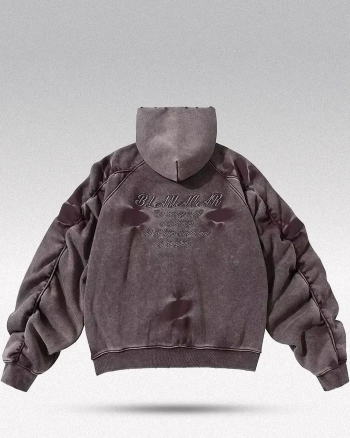 Acid wash zip up hoodie "Onyx"