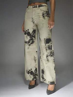 Acid-Washed Distressed Wide-Leg Jeans | Vintage Denim for Bold Style