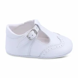 'Alex' Boys White Leather Pre-Walker Shoes