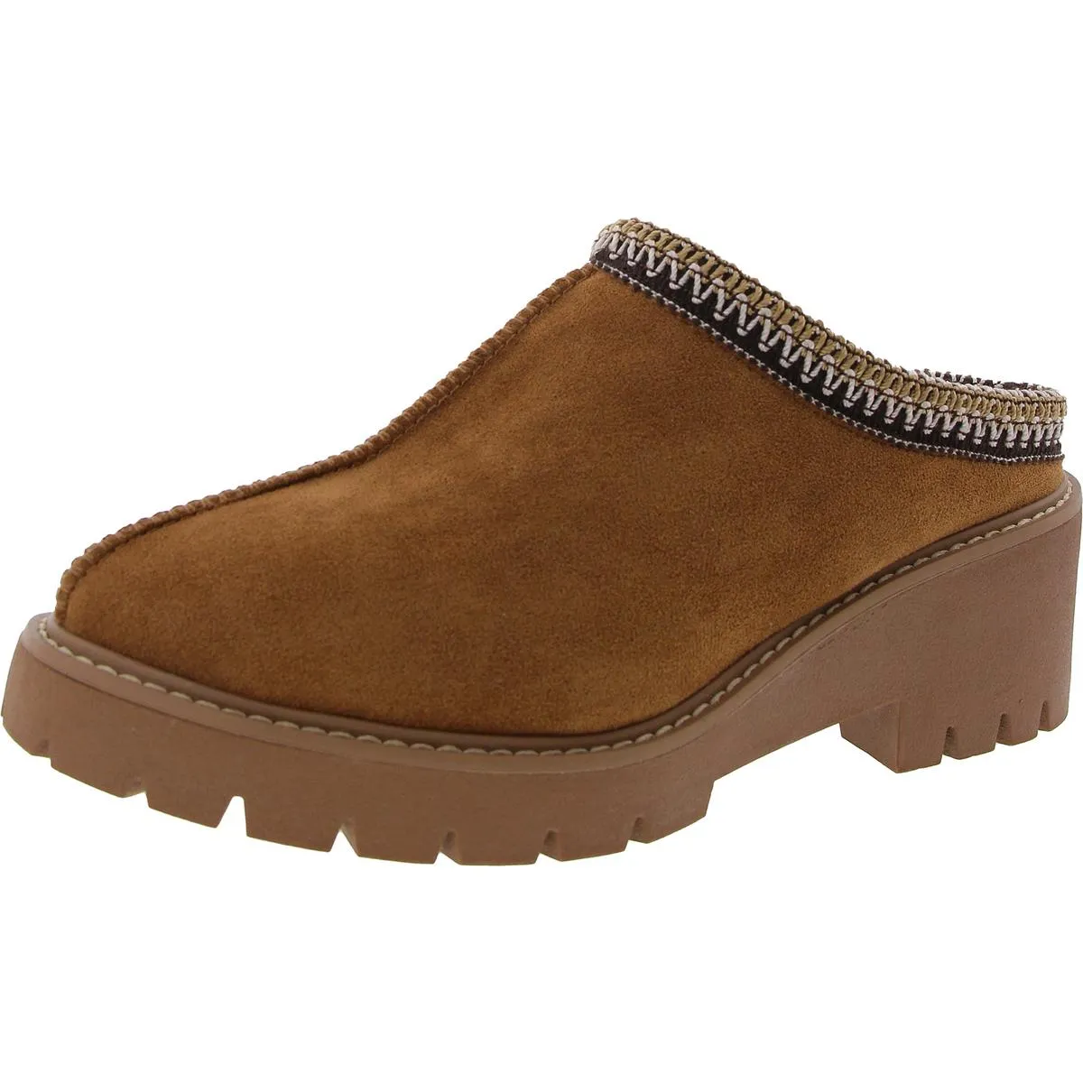 Anne Klein Womens Akdaylin Embellished Faux Fur Moccasins