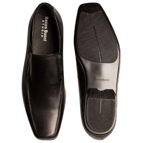 Bacco Bucci Jake Black Leather Slip On Loafer