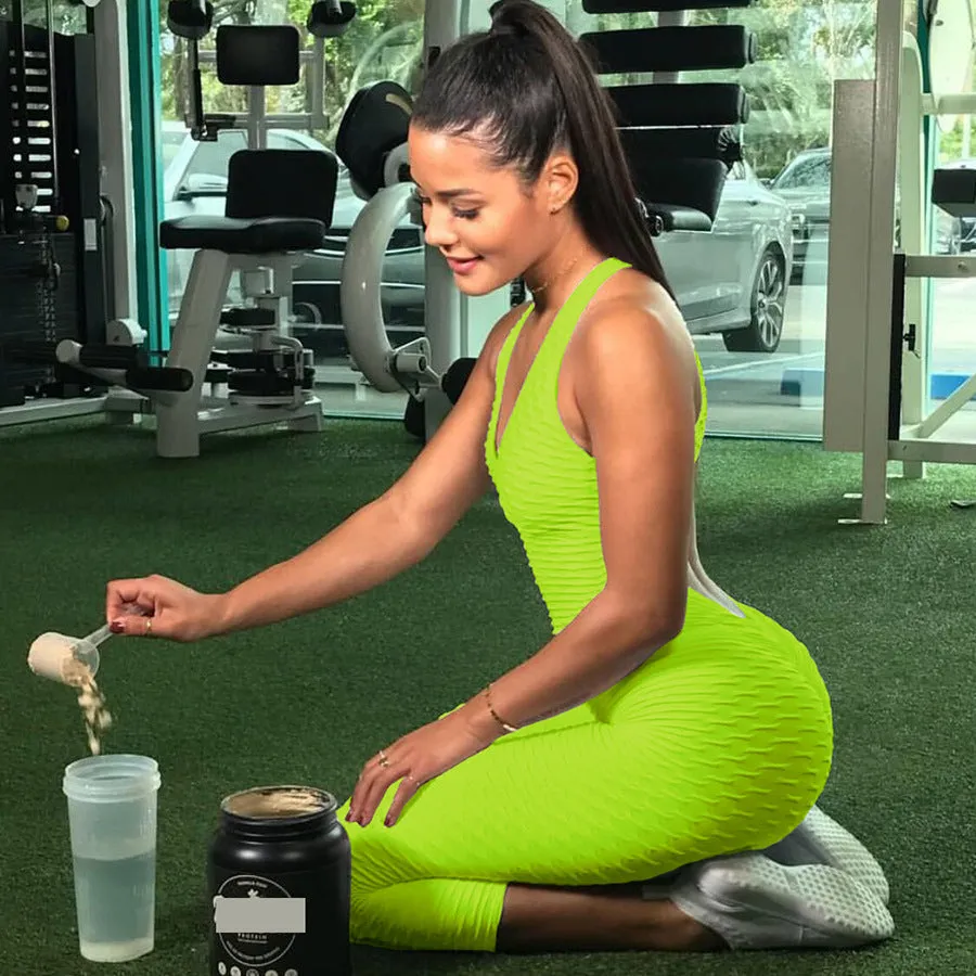 Backless Fitness Jumpsuit