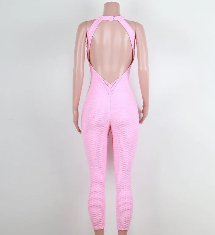 Backless Fitness Jumpsuit
