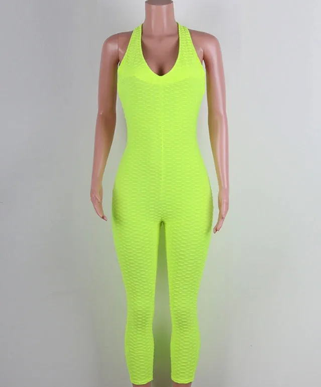 Backless Fitness Jumpsuit