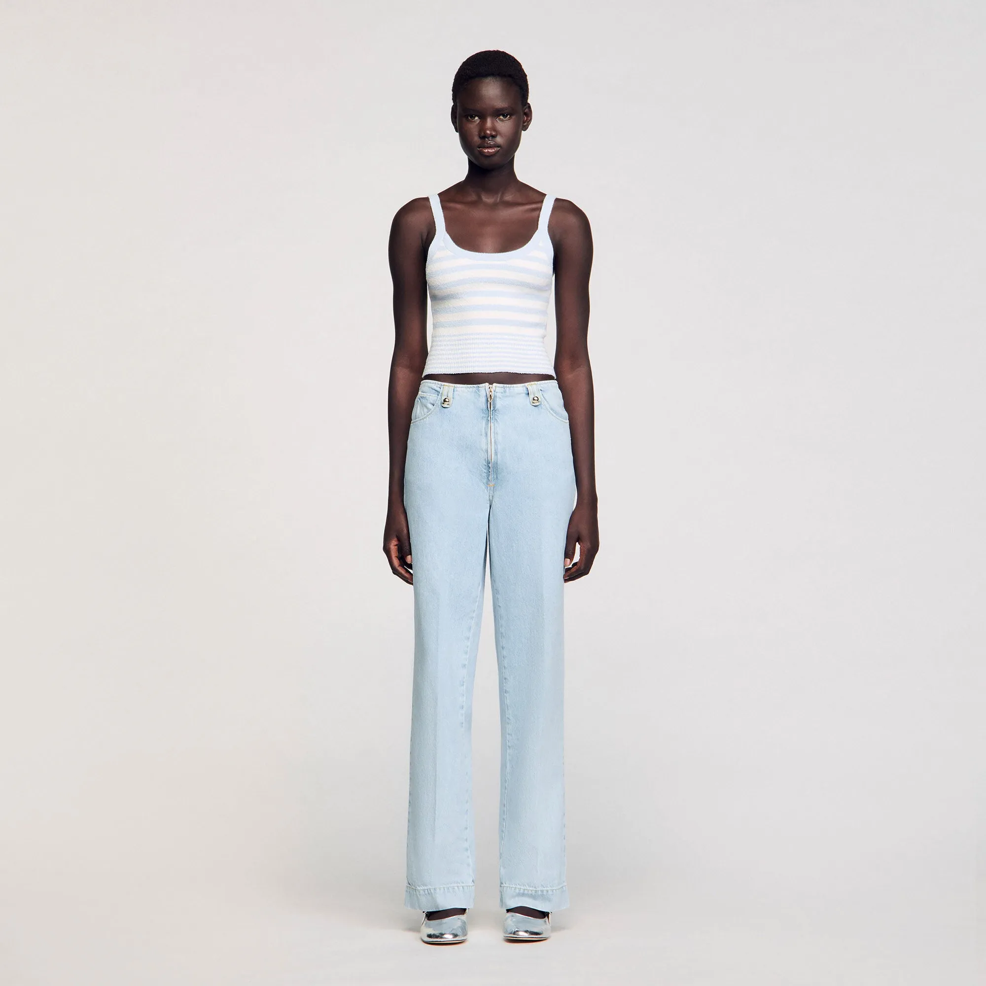 Bagatelle Faded Wide-Leg Jeans Blue Jean