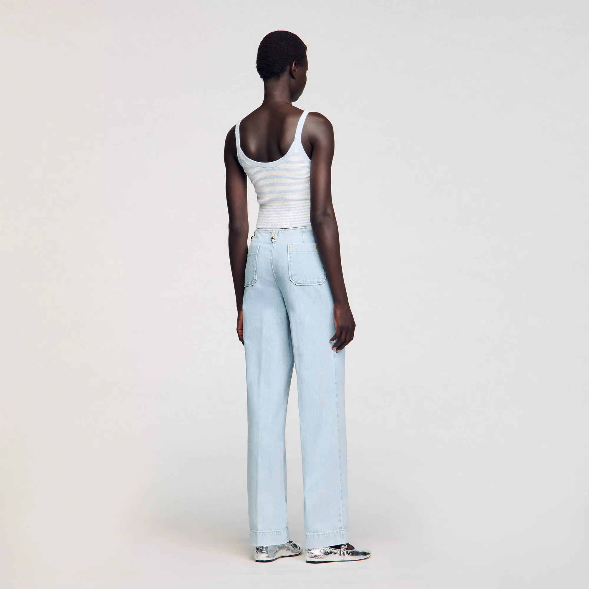 Bagatelle Faded Wide-Leg Jeans Blue Jean