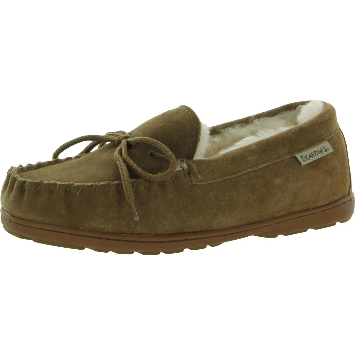 Bearpaw Womens Mindy Suede Slip On Moccasins