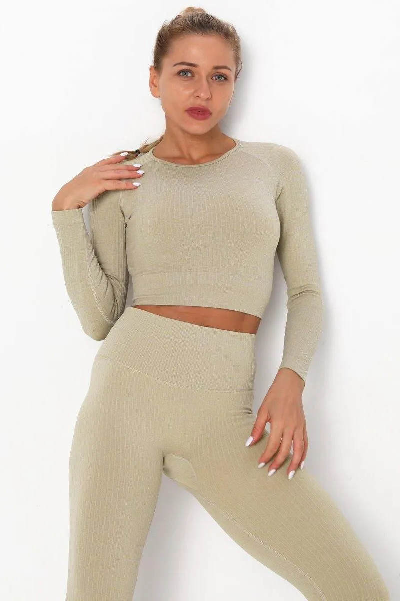Beige Yoga Fitness Set