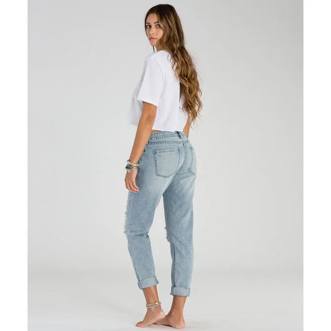Billabong Women's New Boy Denim Jeans | Light Well Worn