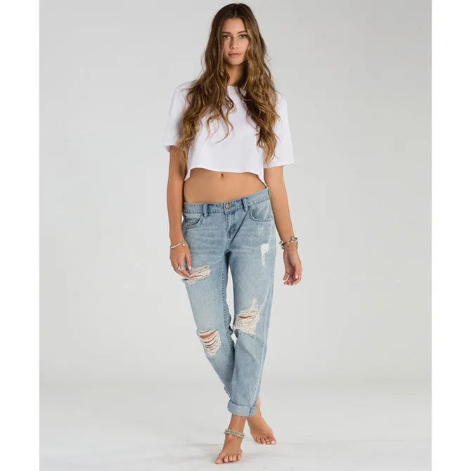 Billabong Women's New Boy Denim Jeans | Light Well Worn