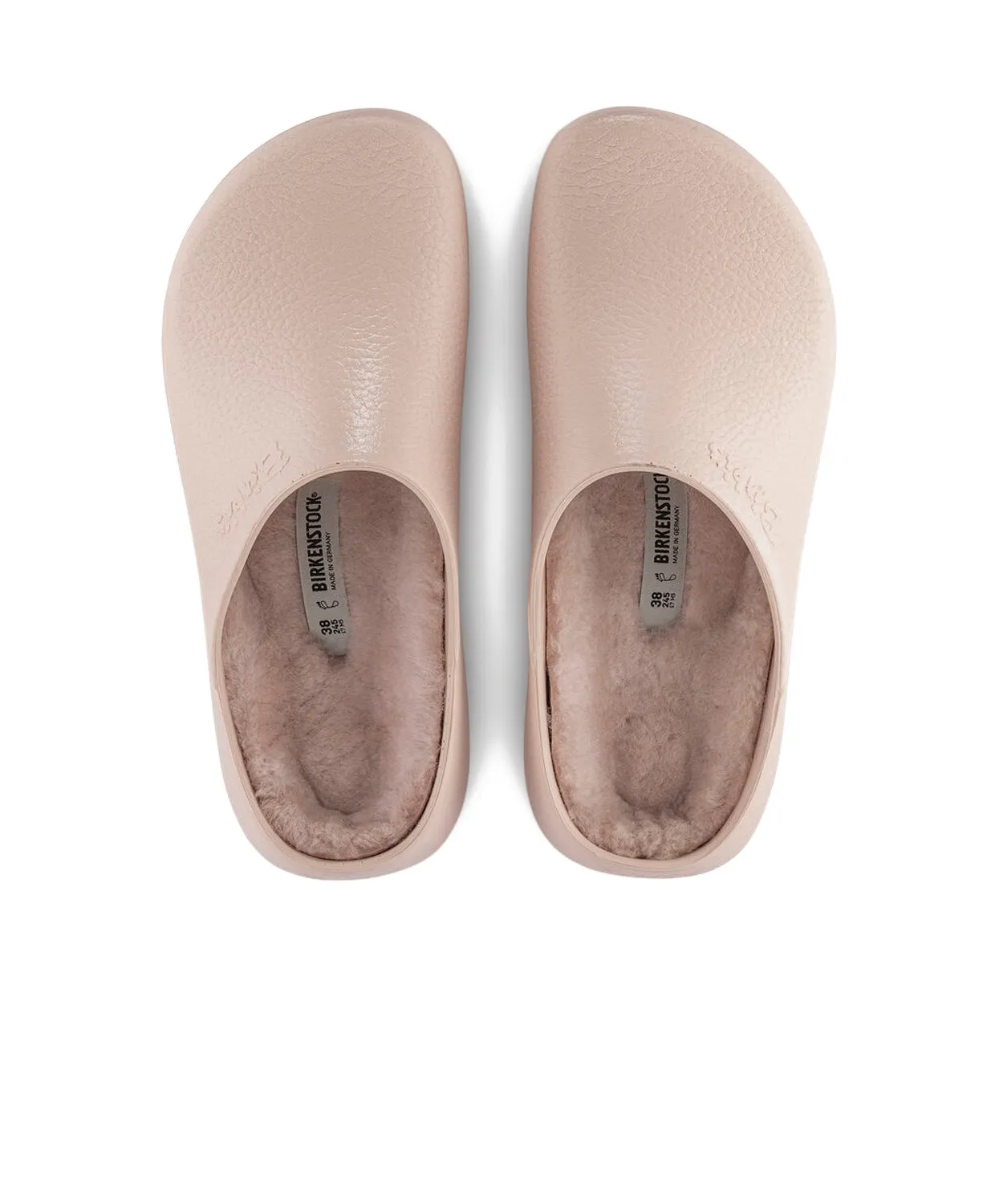 Birkenstock Super Birki PU/Shearling Light Rose Clogs