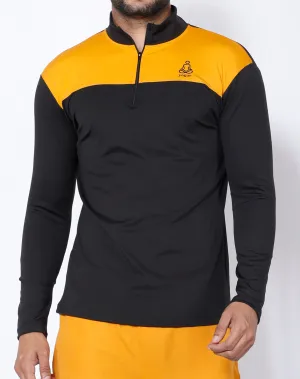 Black & Yellow Half Zipper