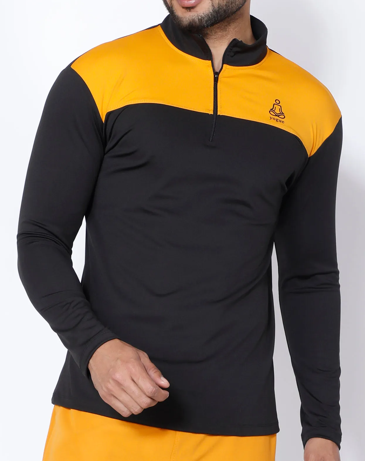 Black & Yellow Half Zipper