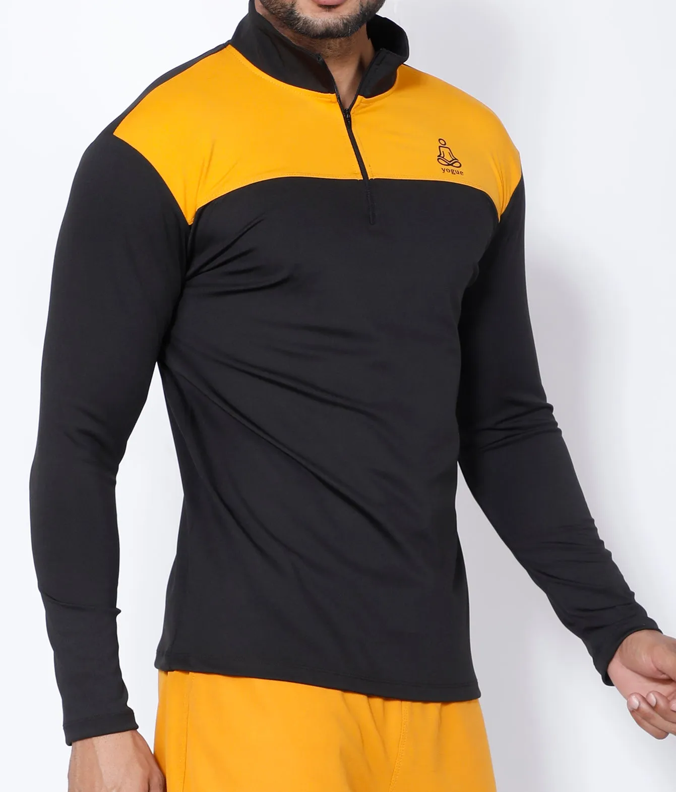 Black & Yellow Half Zipper