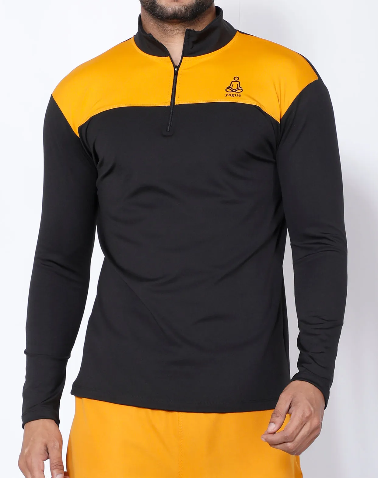 Black & Yellow Half Zipper