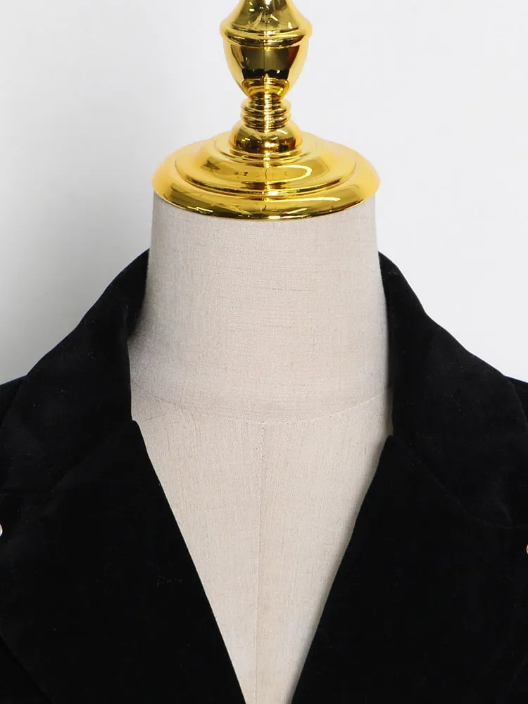 Black Casual Patchwork Diamonds Tassel Female Jacket