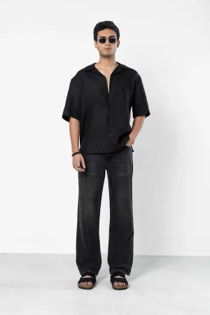 Black Faded Straight Fit Jeans