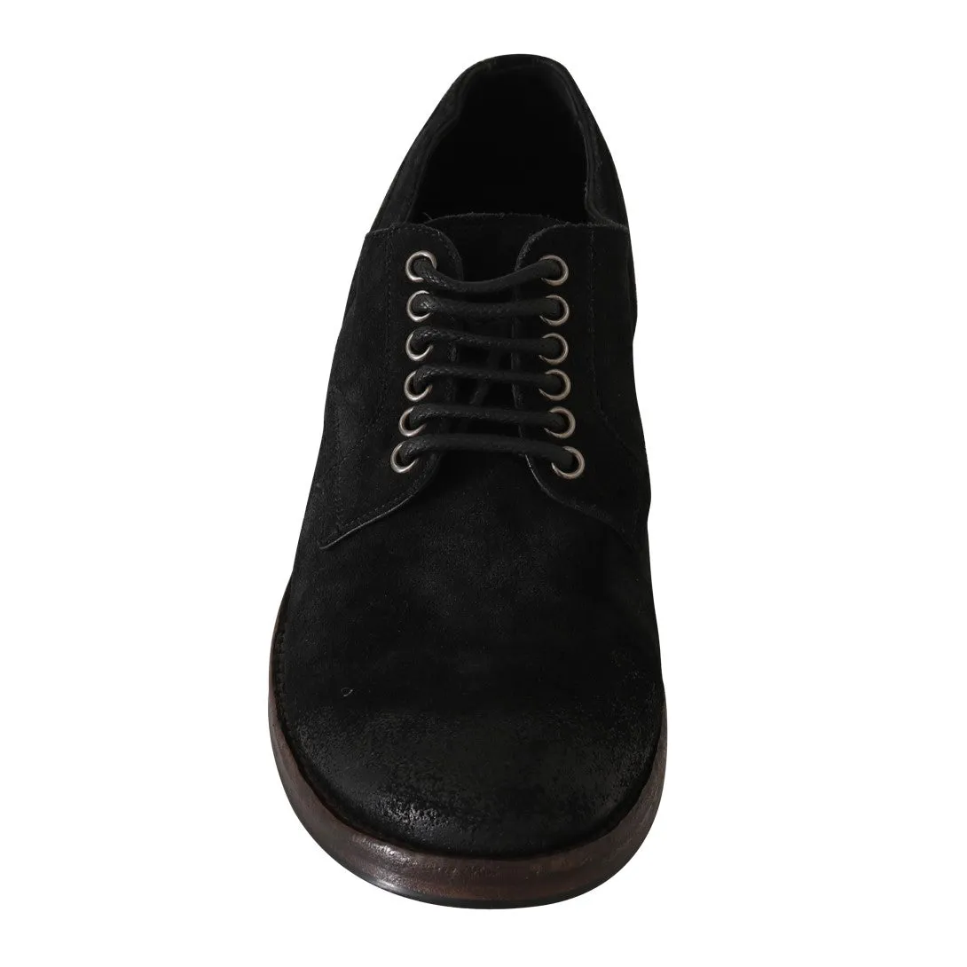Black Leather Laceups Derby Laceups Shoes