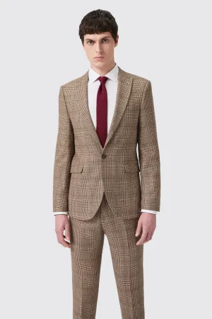 Blackwood Slim Fit Brown Check Jacket