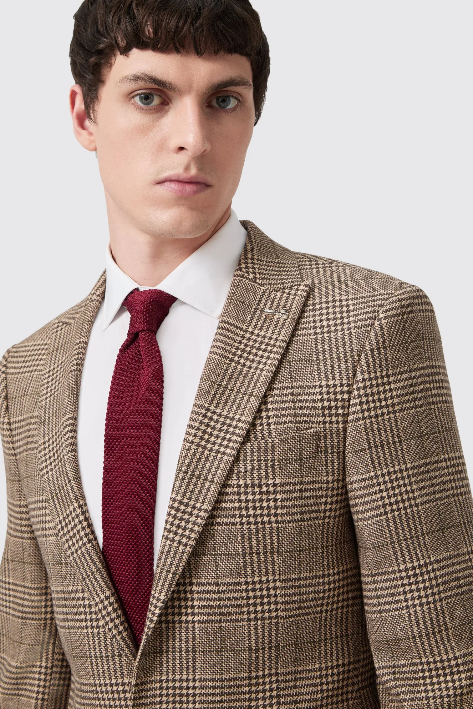 Blackwood Slim Fit Brown Check Jacket
