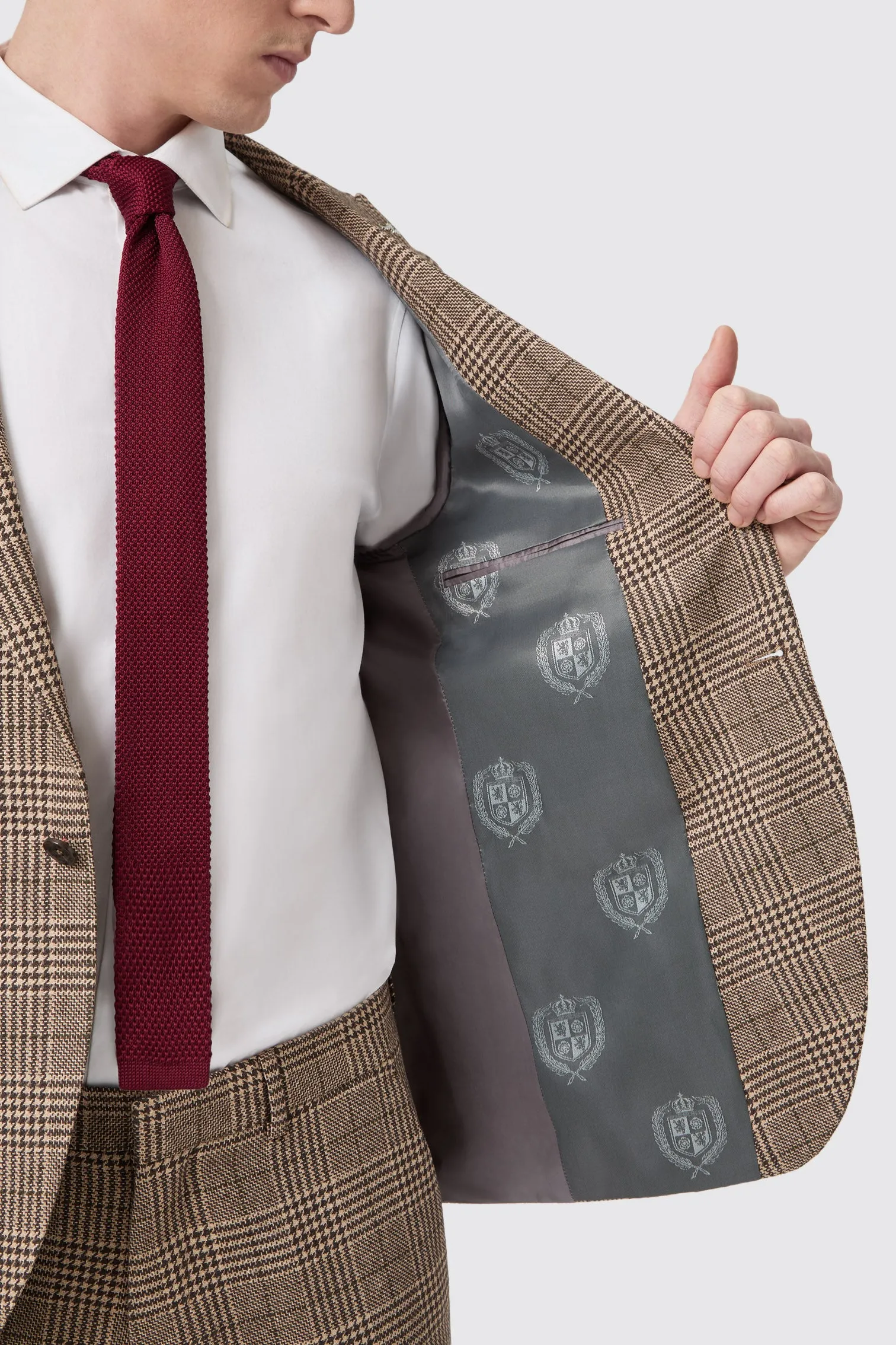 Blackwood Slim Fit Brown Check Jacket