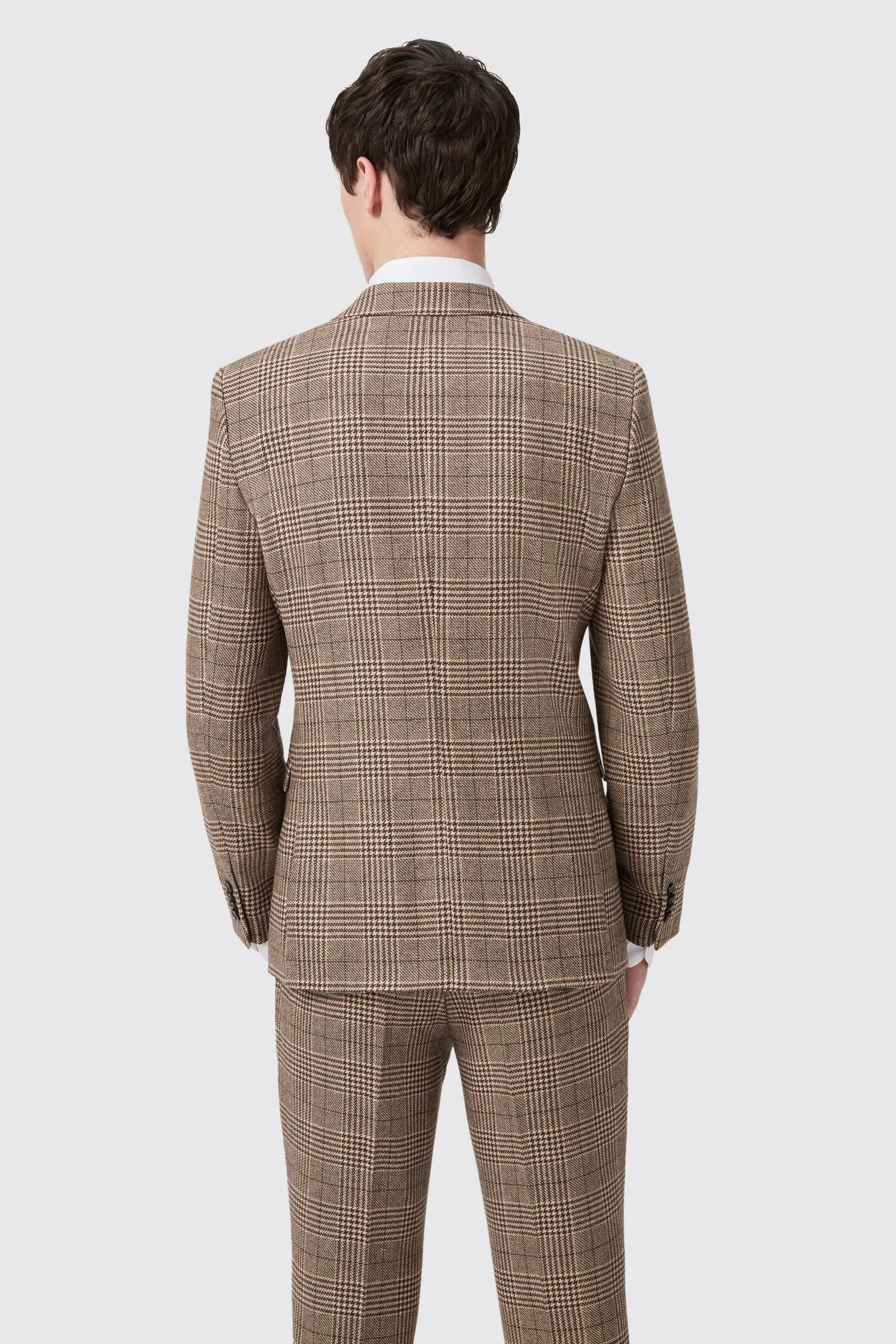Blackwood Slim Fit Brown Check Jacket