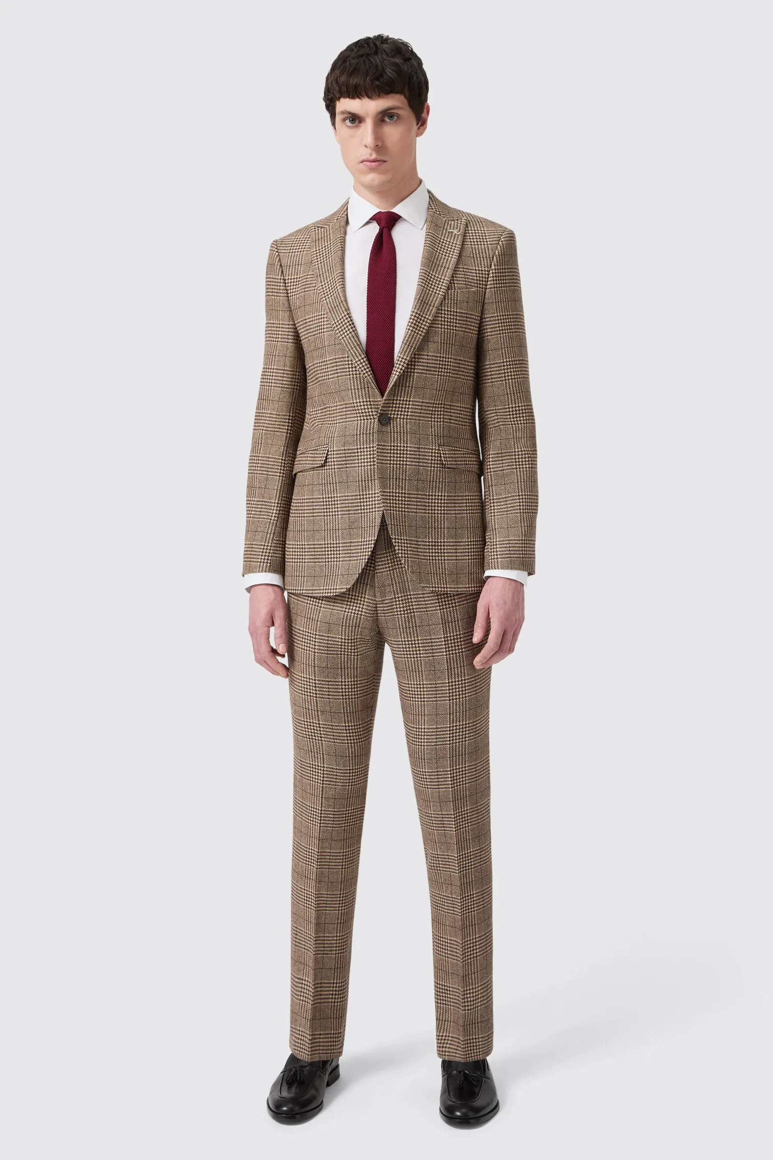 Blackwood Slim Fit Brown Check Jacket