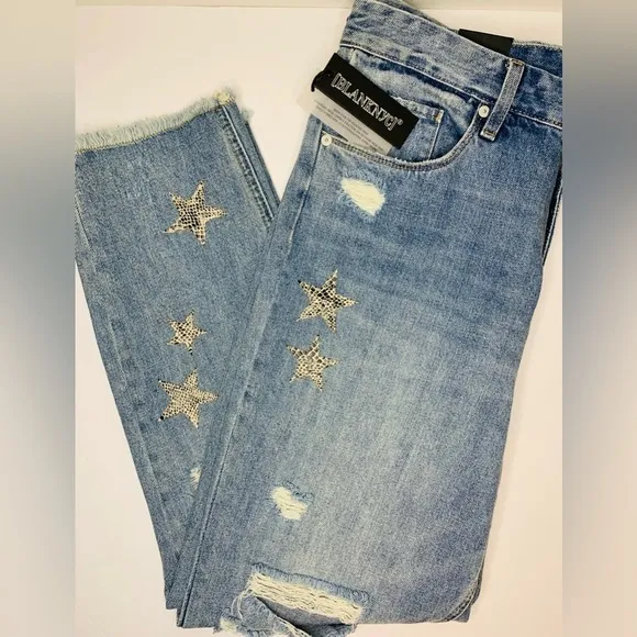 Blank NYC Ludlow Star Child Cropped High Rise Boyfriend Jeans Women’s NW…