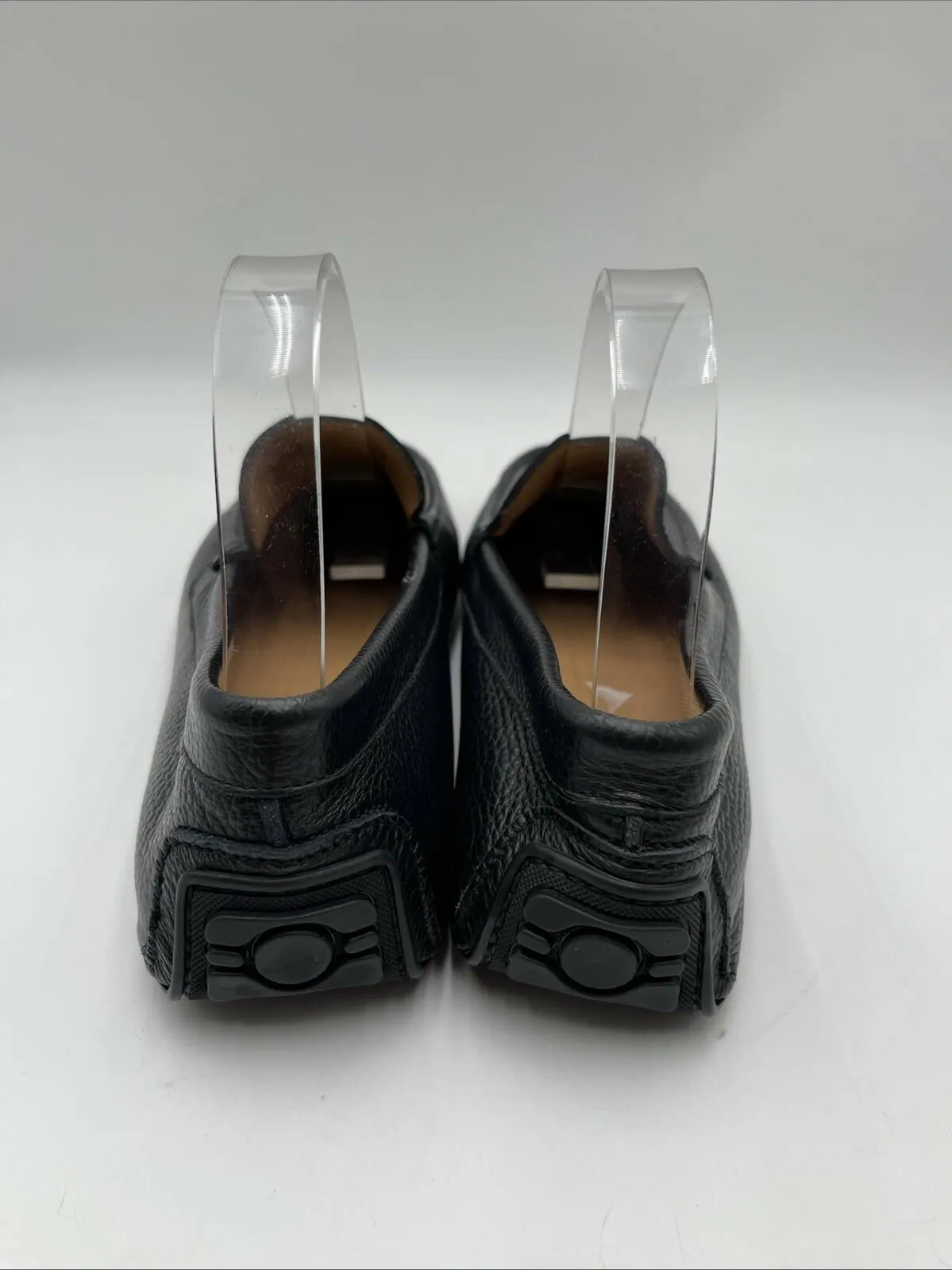 BOSS Men’s Grady Grain Leather Moccasins in Black Size 43 - Very Good