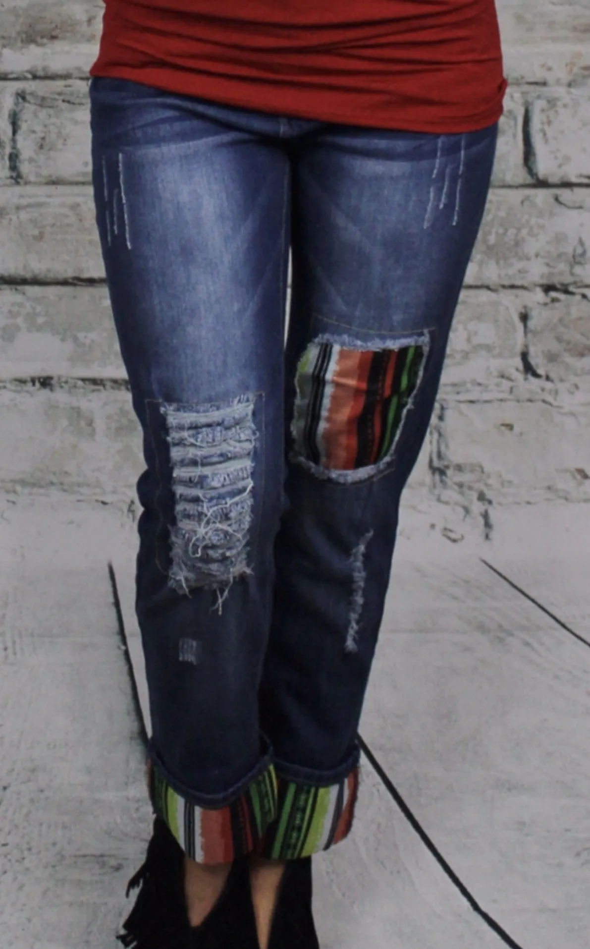 Boyfriend Jeans-Serape