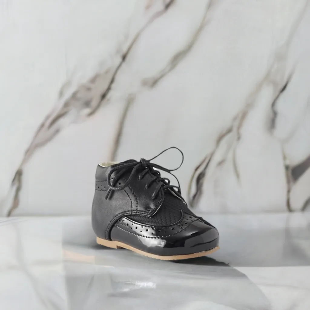 Boys Black Brogue Boot
