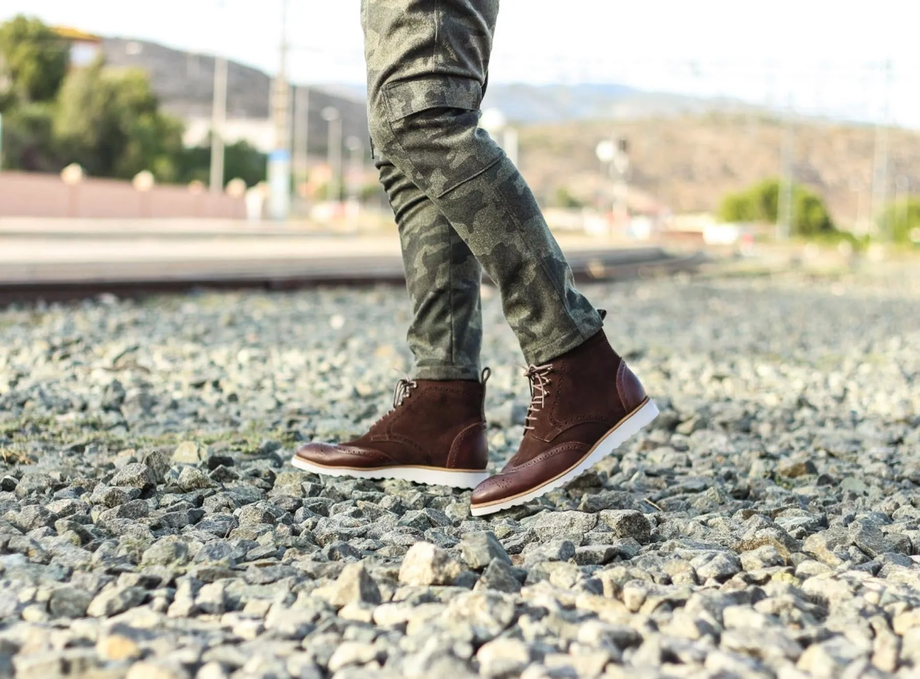 Brogue Boot • Black & Camo