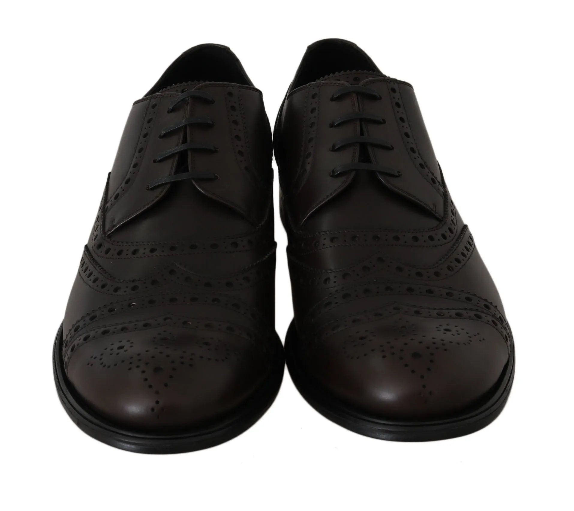 Brown Leather Wingtip Derby Formal Shoes