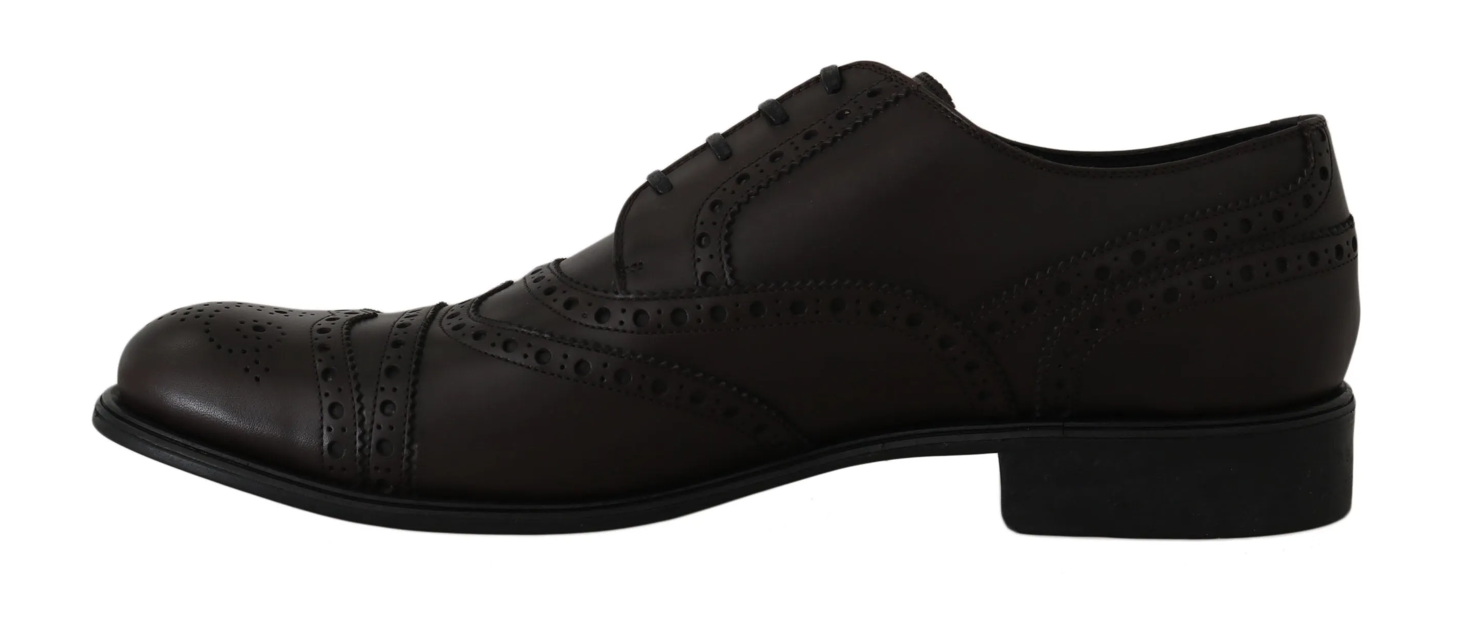 Brown Leather Wingtip Derby Formal Shoes