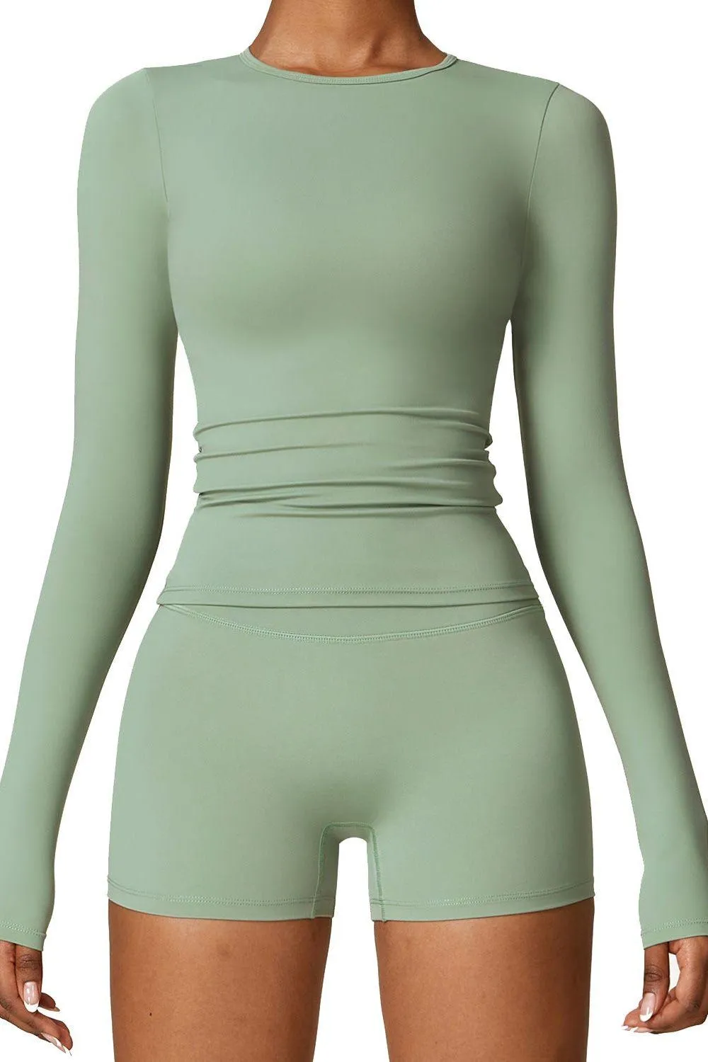 Brushed long-sleeved yoga suit