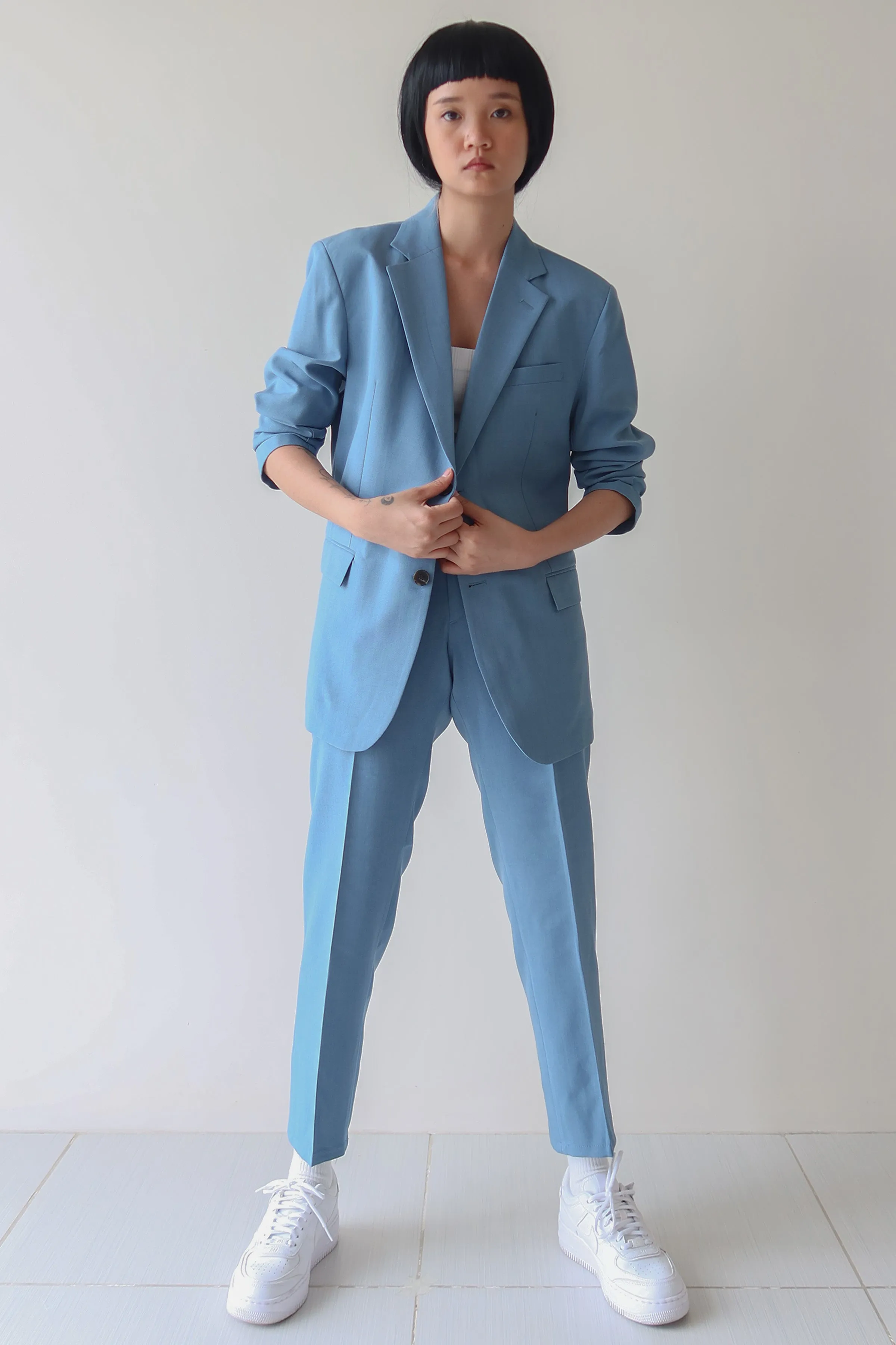 Carolina Blue Single Breasted Suit Set