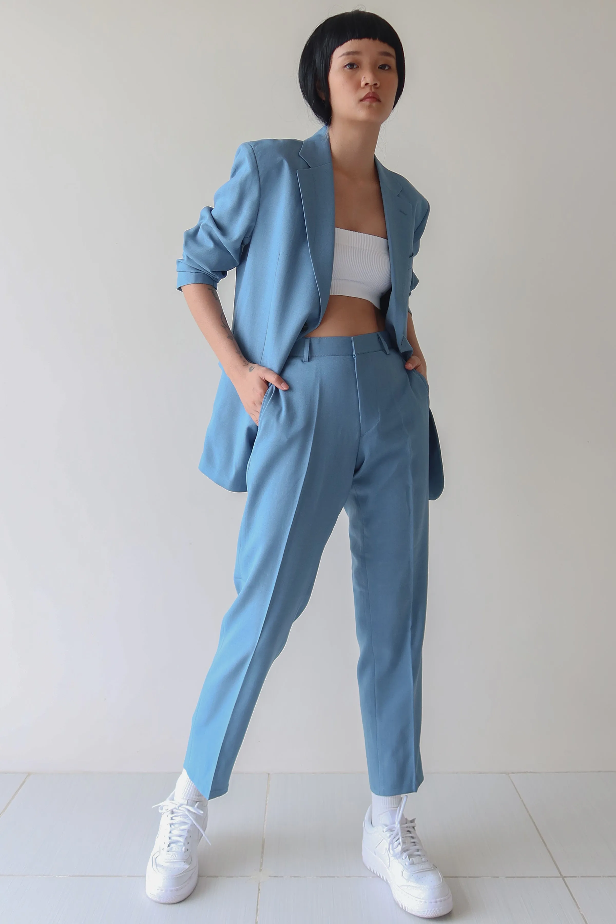 Carolina Blue Single Breasted Suit Set
