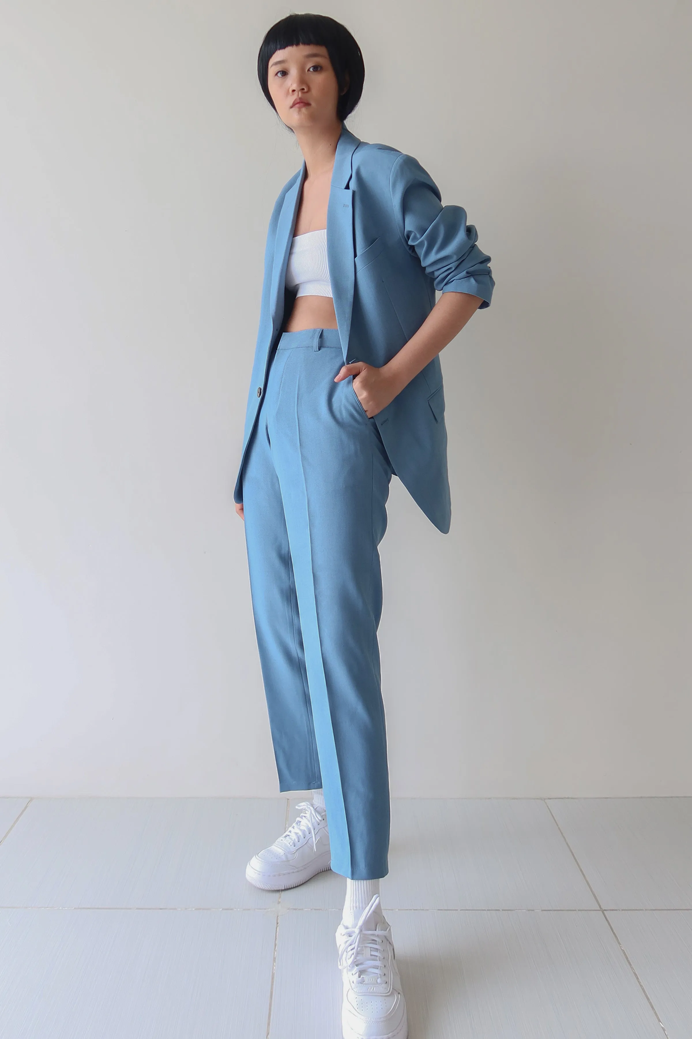 Carolina Blue Single Breasted Suit Set