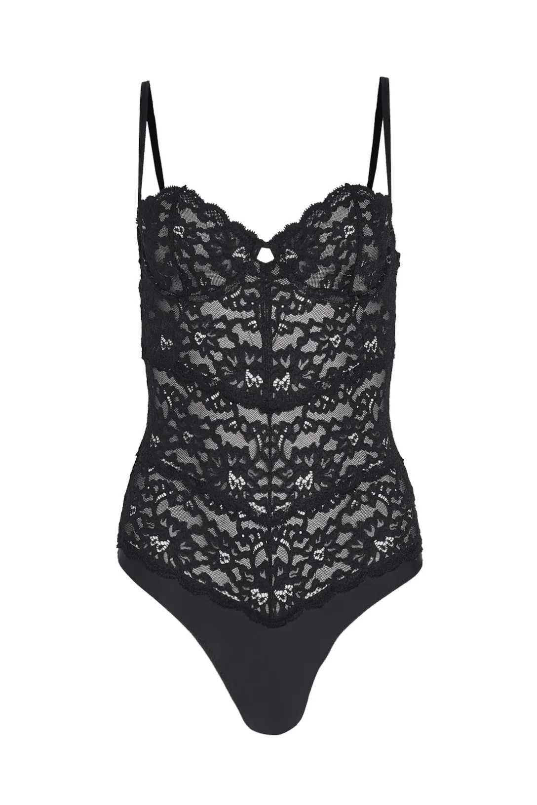 Charlotte Balconette Bodysuit- Black