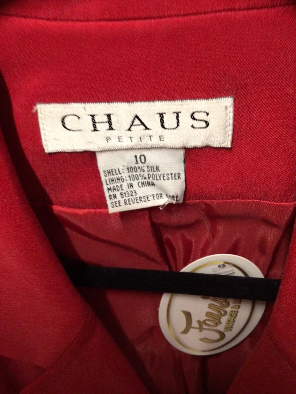 CHAUS 100% SILK BLAZER, size 10  #3003