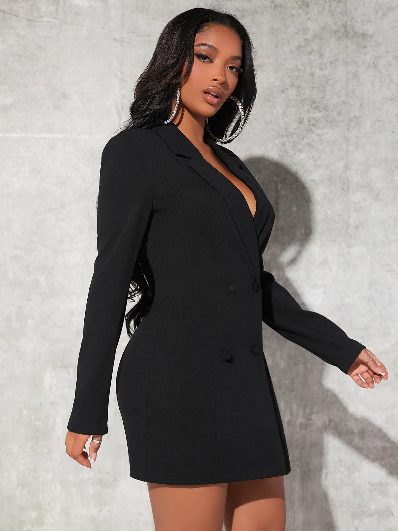 Cherry Vibes: Vestido Blazer de Doble Botonadura en